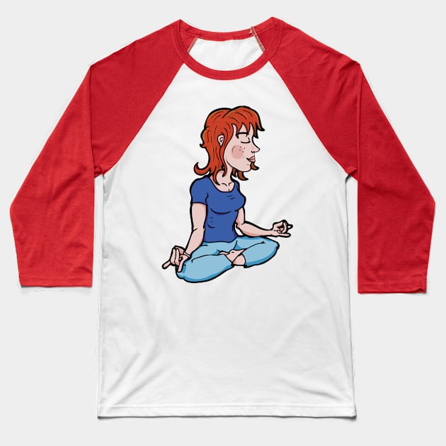 Yoga Girl Baseball T-Shirt by deancoledesign